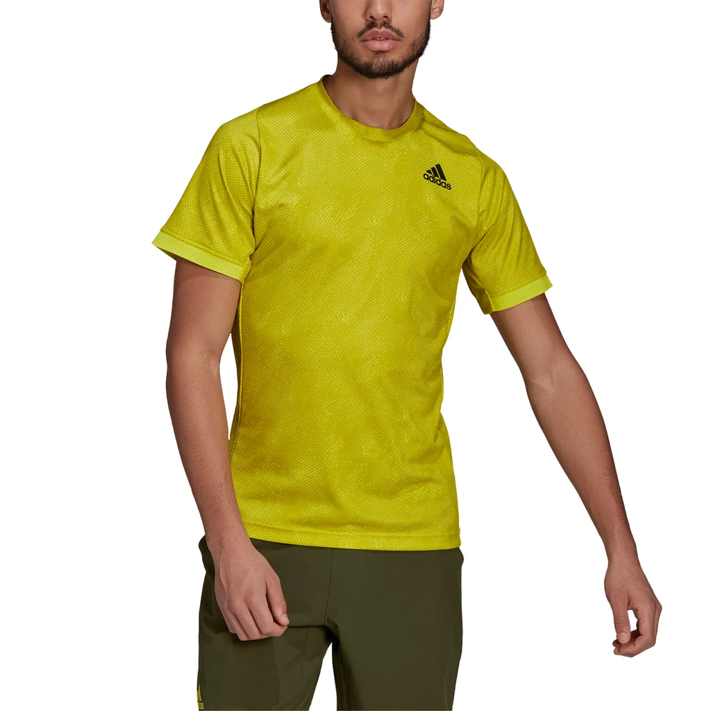 Adidas Men's FreeLift Primeblue Printed Top (Yellow) - Image 2