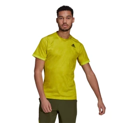 Adidas Men's FreeLift Primeblue Printed Top (Yellow)