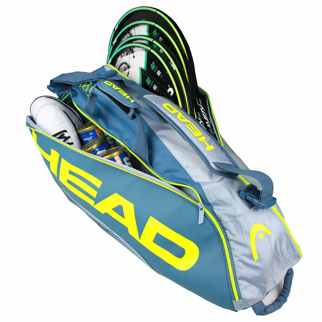 Head Tour Team Extreme Combi 6 Pack Racquet Bag (Yellow/Grey) 2 Head Tour Team Extreme Combi 6 Pack Racquet Bag (Yellow/Grey) - Image 2